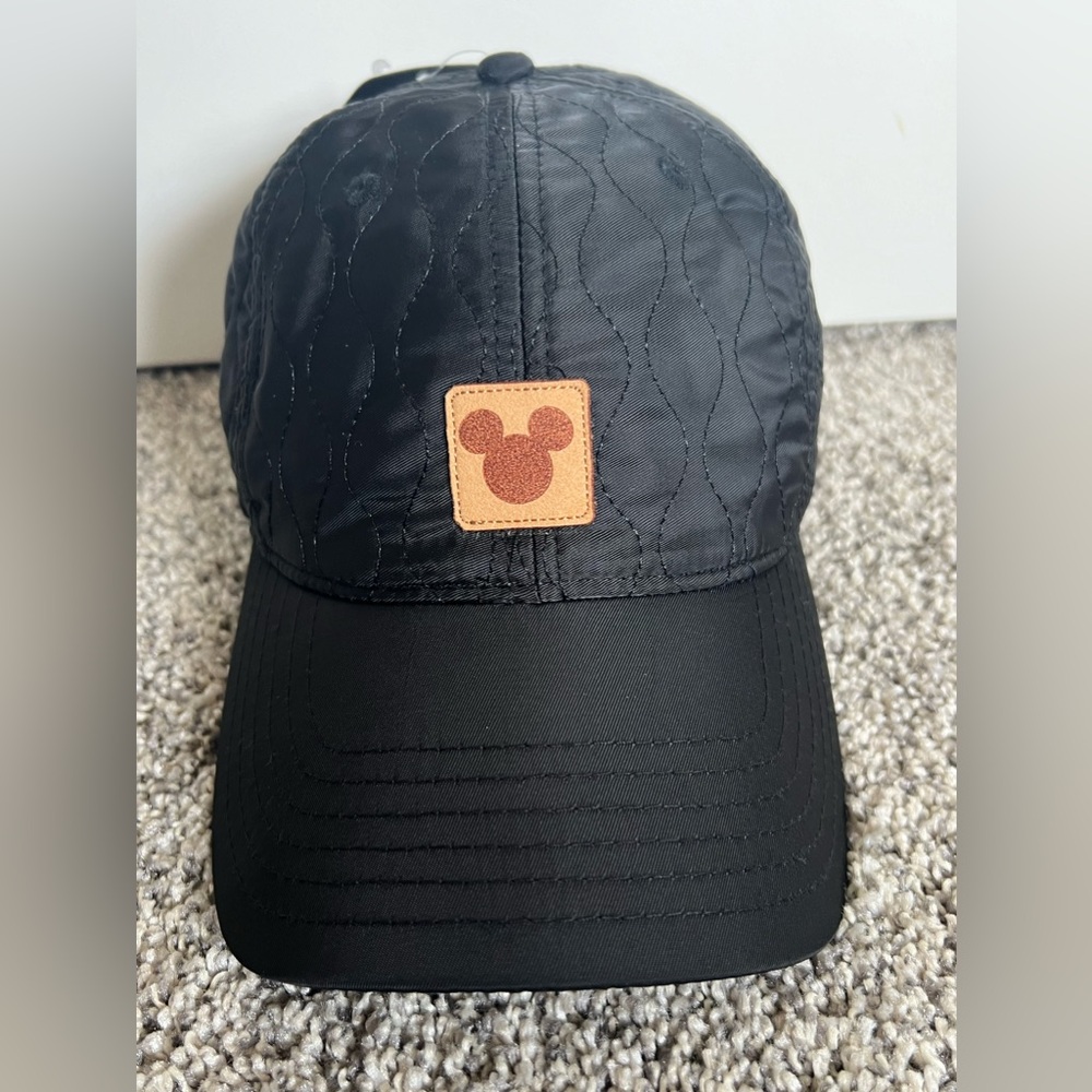 NWT Black Disney Mickey Mouse Quilt-patttern Adjustable Hat